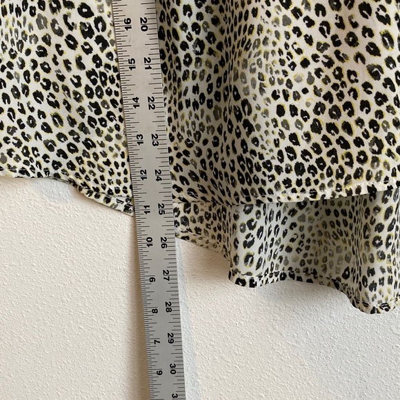 Banana Republic Animal Print Top Large Black, White, Yellow - Picture 5 of 6